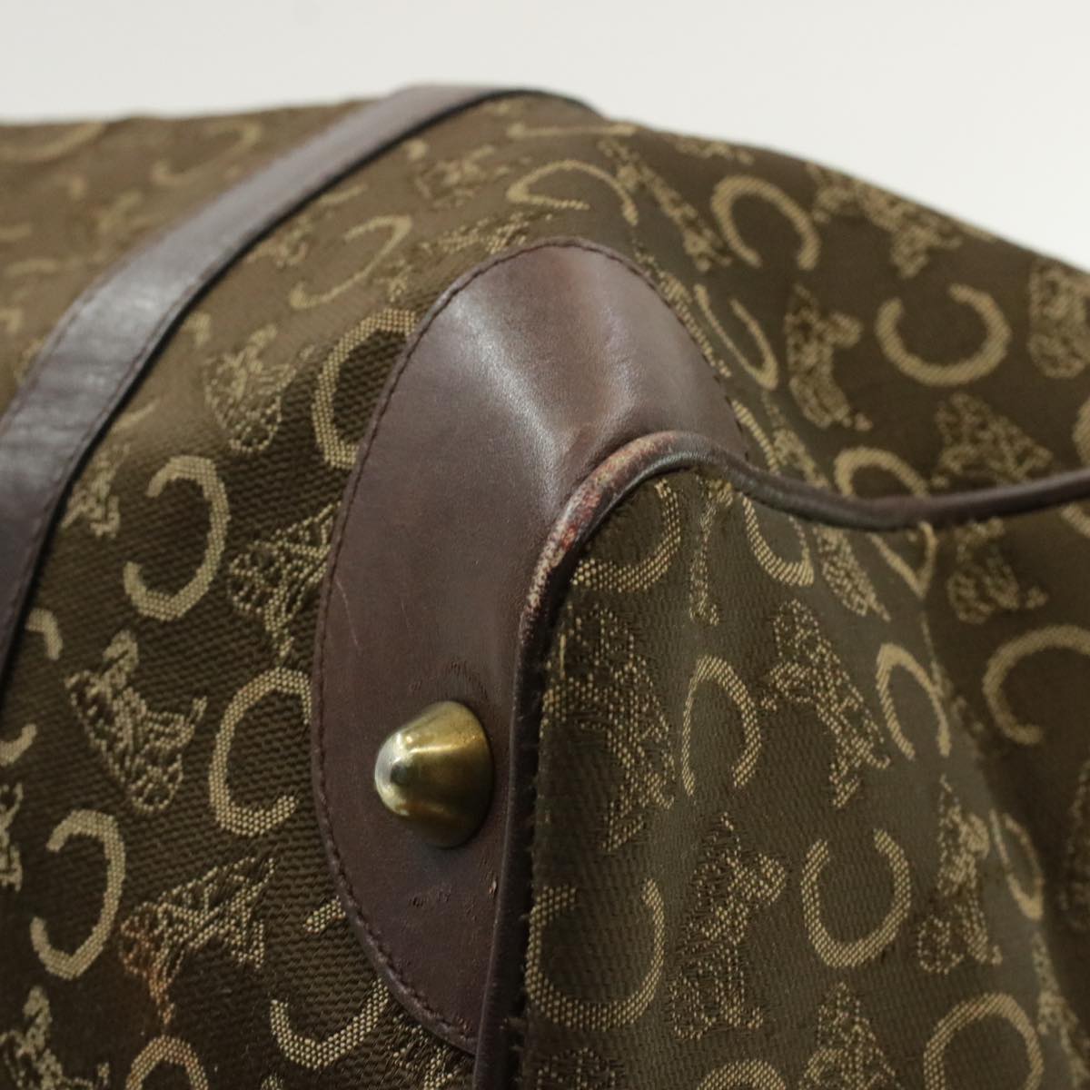 Celine C Macadam Horse Carriage Canvas Hand Bag Brown ar2957