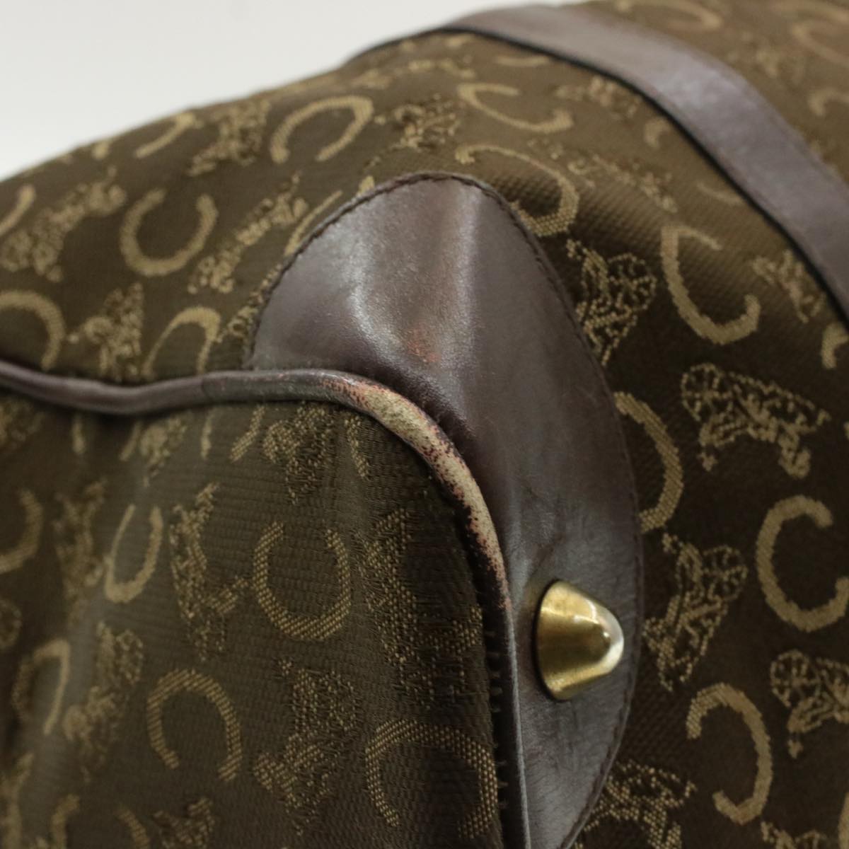 Celine C Macadam Horse Carriage Canvas Hand Bag Brown ar2957