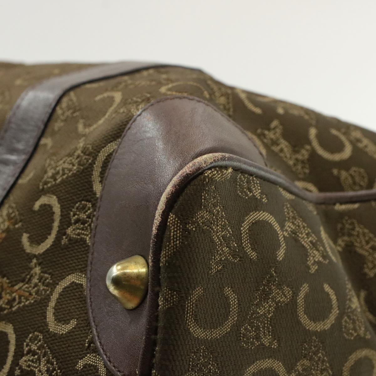 Celine C Macadam Horse Carriage Canvas Hand Bag Brown ar2957