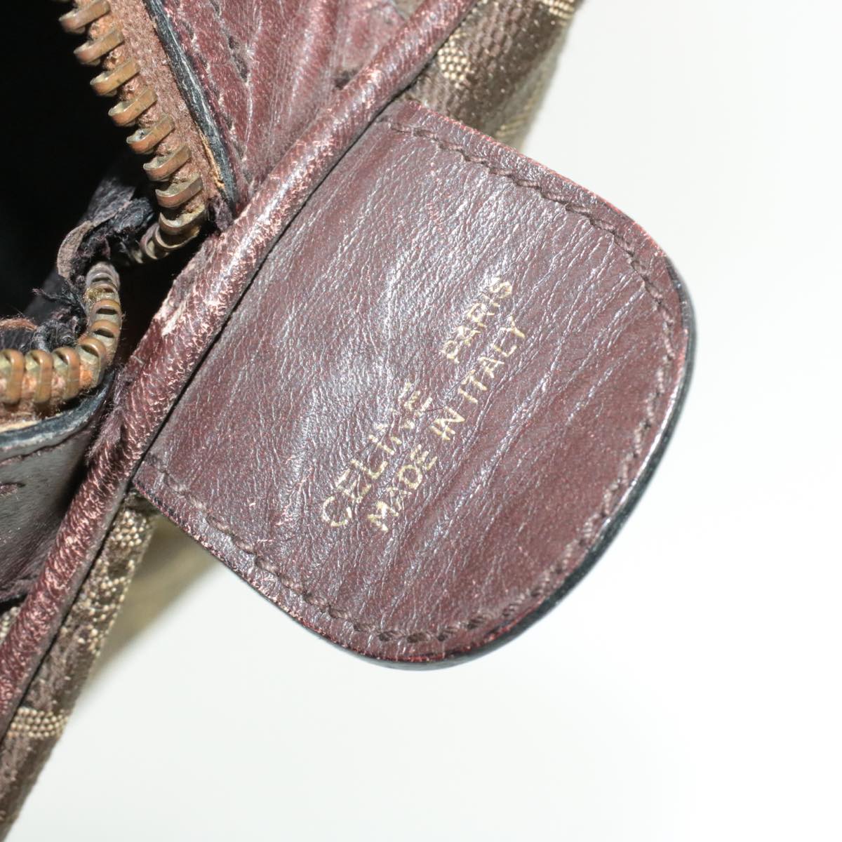 Celine C Macadam Horse Carriage Canvas Hand Bag Brown ar2957