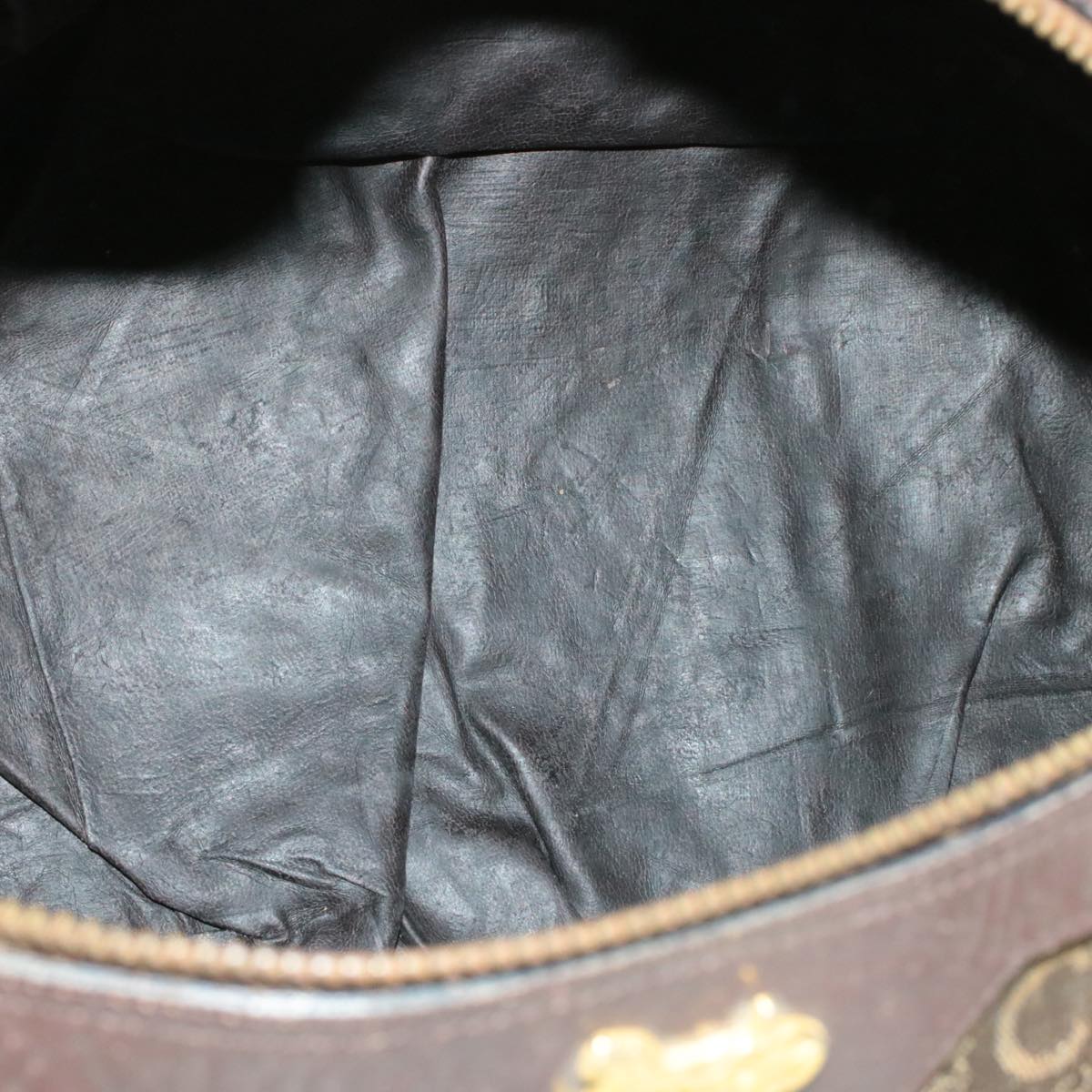 Celine C Macadam Horse Carriage Canvas Hand Bag Brown ar2957