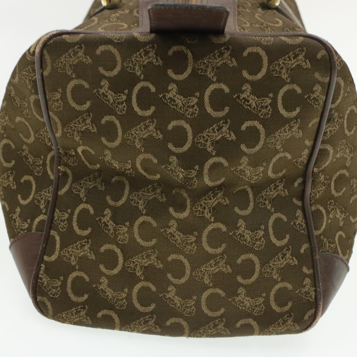 Celine C Macadam Horse Carriage Canvas Hand Bag Brown ar2957