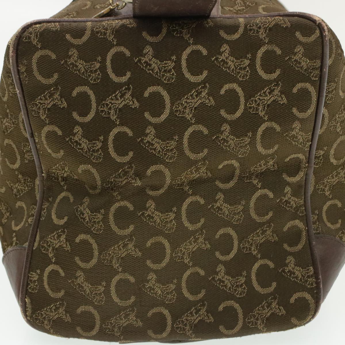 Celine C Macadam Horse Carriage Canvas Hand Bag Brown ar2957