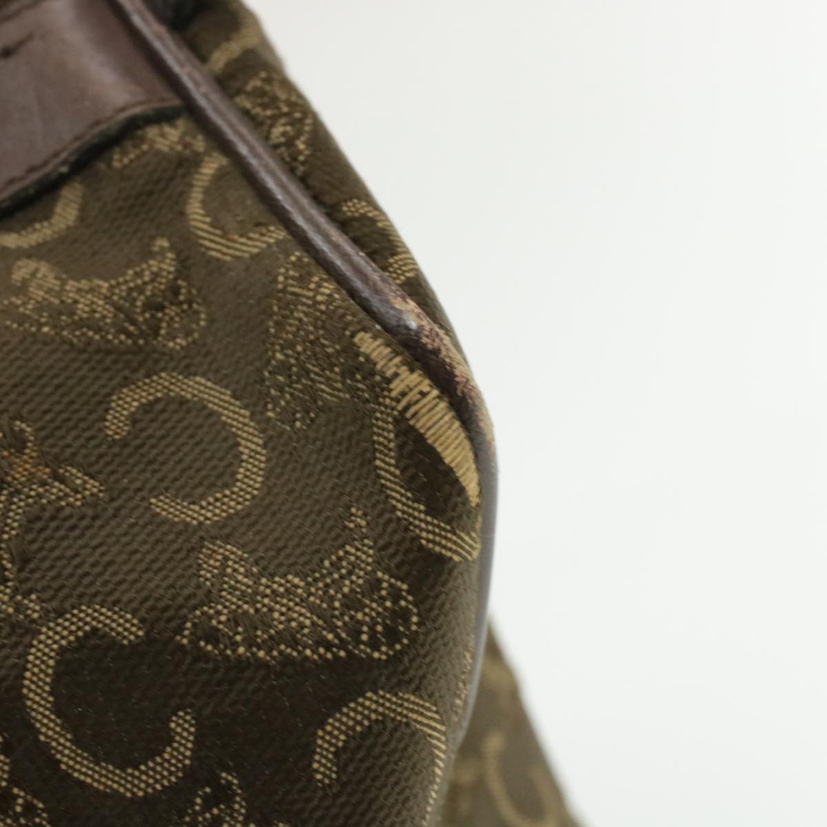 Celine C Macadam Horse Carriage Canvas Hand Bag Brown ar2957