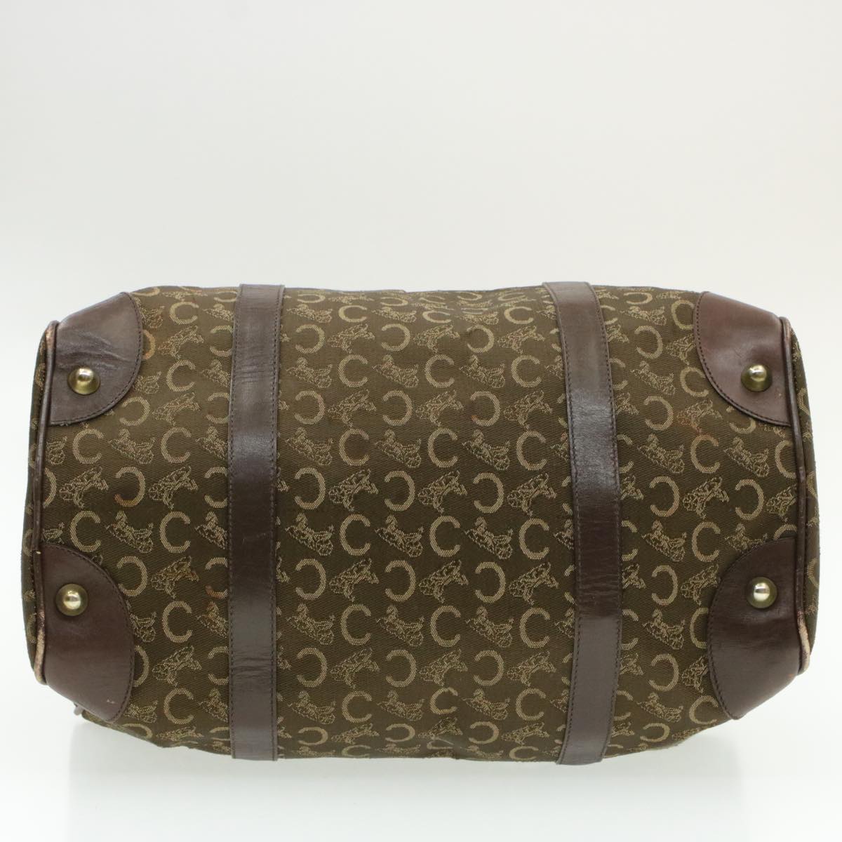 Celine C Macadam Horse Carriage Canvas Hand Bag Brown ar2957