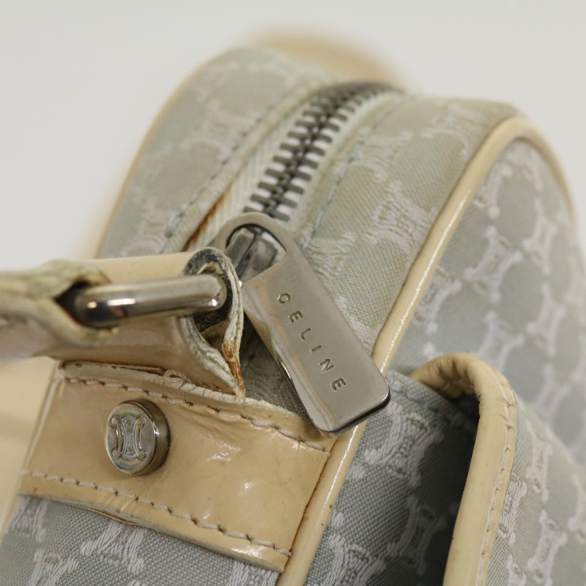 Celine Macadam Canvas Shoulder Bag Light Blue ar7070