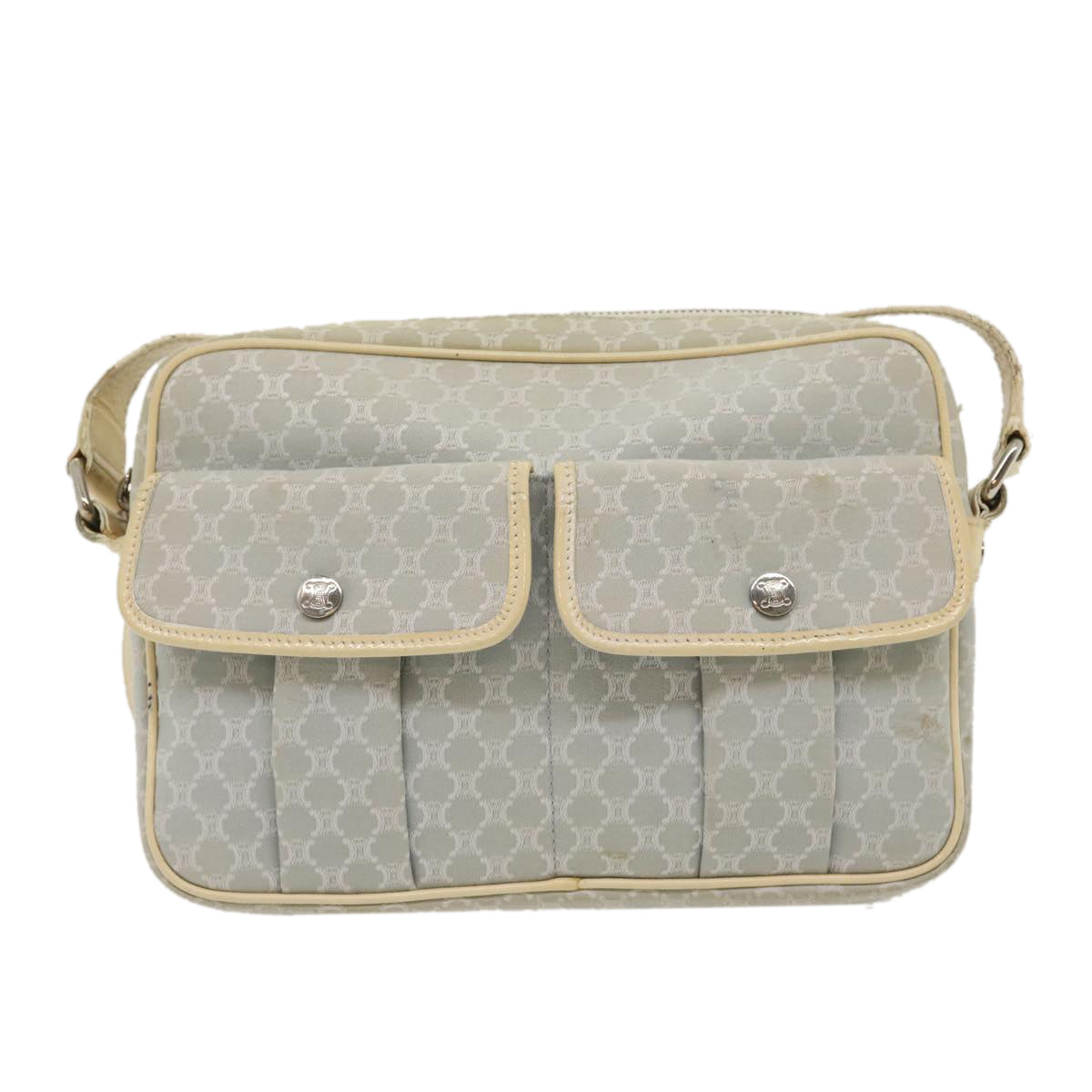 Celine Macadam Canvas Shoulder Bag Light Blue ar7070