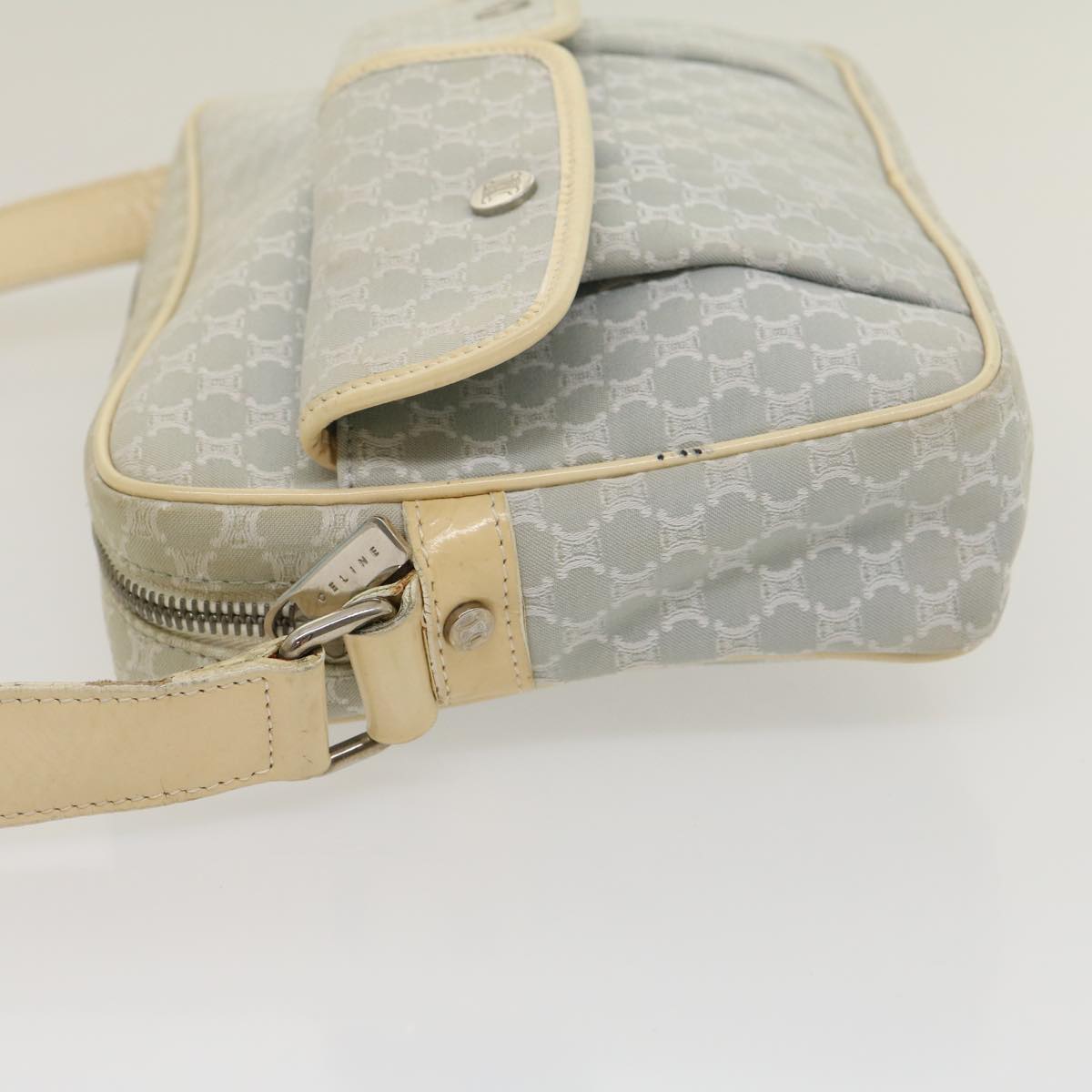 Celine Macadam Canvas Shoulder Bag Light Blue ar7070