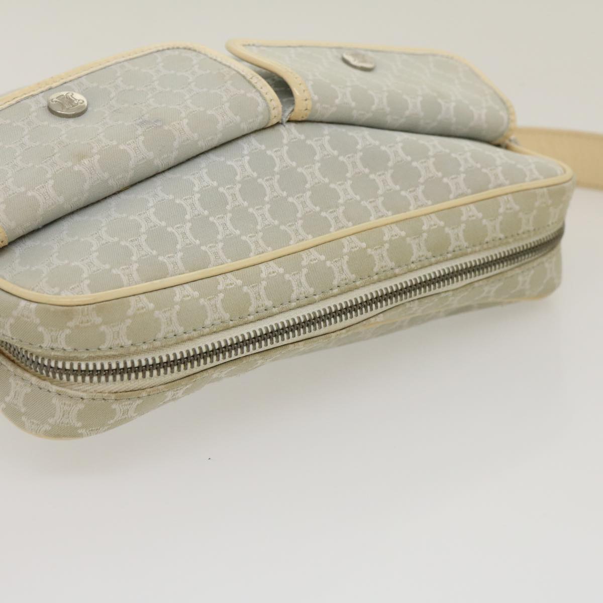 Celine Macadam Canvas Shoulder Bag Light Blue ar7070