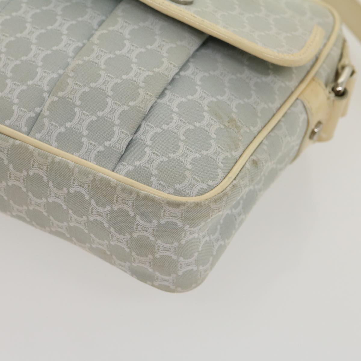 Celine Macadam Canvas Shoulder Bag Light Blue ar7070