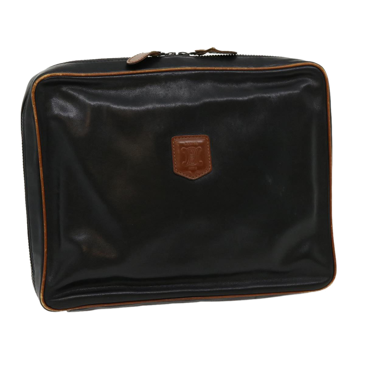 Celine Clutch Bag Leather Black ar7220