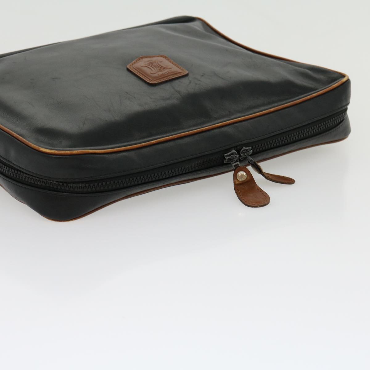 Celine Clutch Bag Leather Black ar7220
