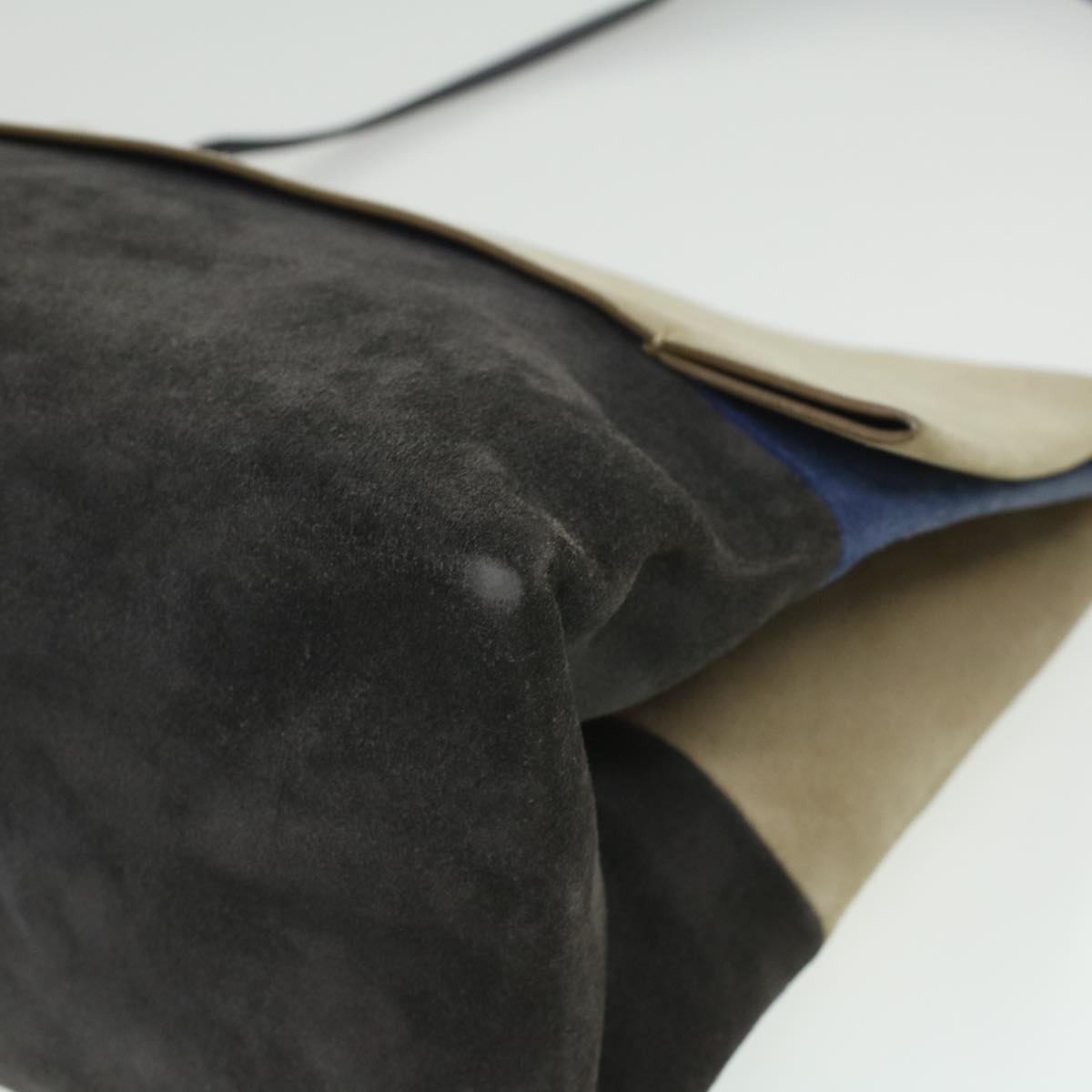 Celine Shoulder Bag Suede Beige Blue black ar8501