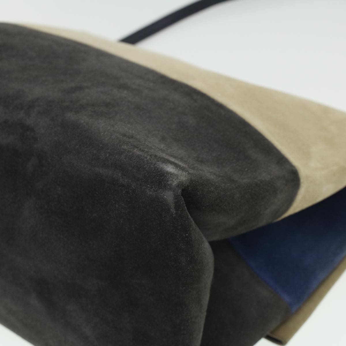 Celine Shoulder Bag Suede Beige Blue black ar8501