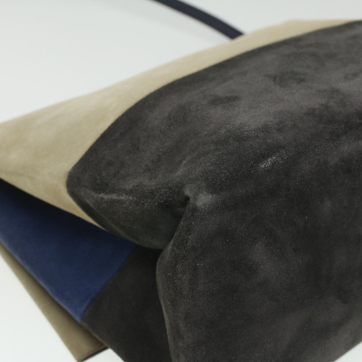 Celine Shoulder Bag Suede Beige Blue black ar8501