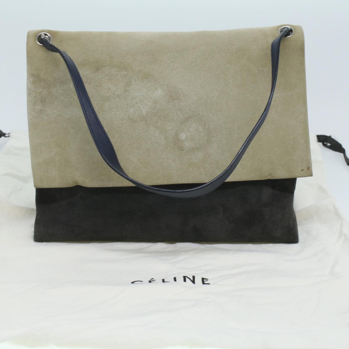 Celine Shoulder Bag Suede Beige Blue black ar8501
