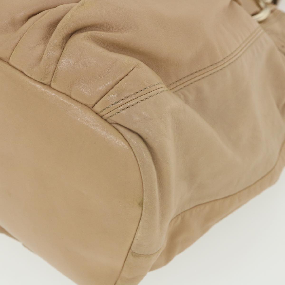 Celine Shoulder Bag Leather Beige ar8683