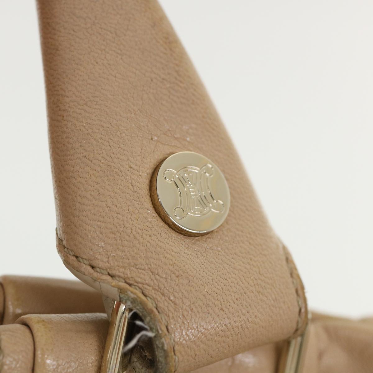 Celine Shoulder Bag Leather Beige ar8683
