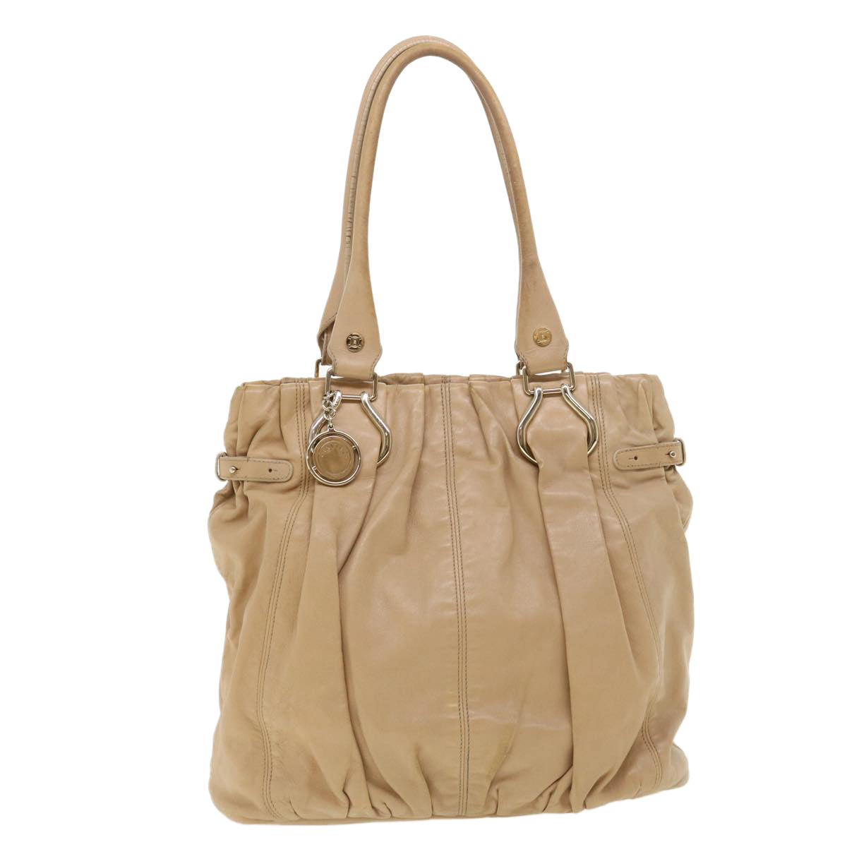Celine Shoulder Bag Leather Beige ar8683