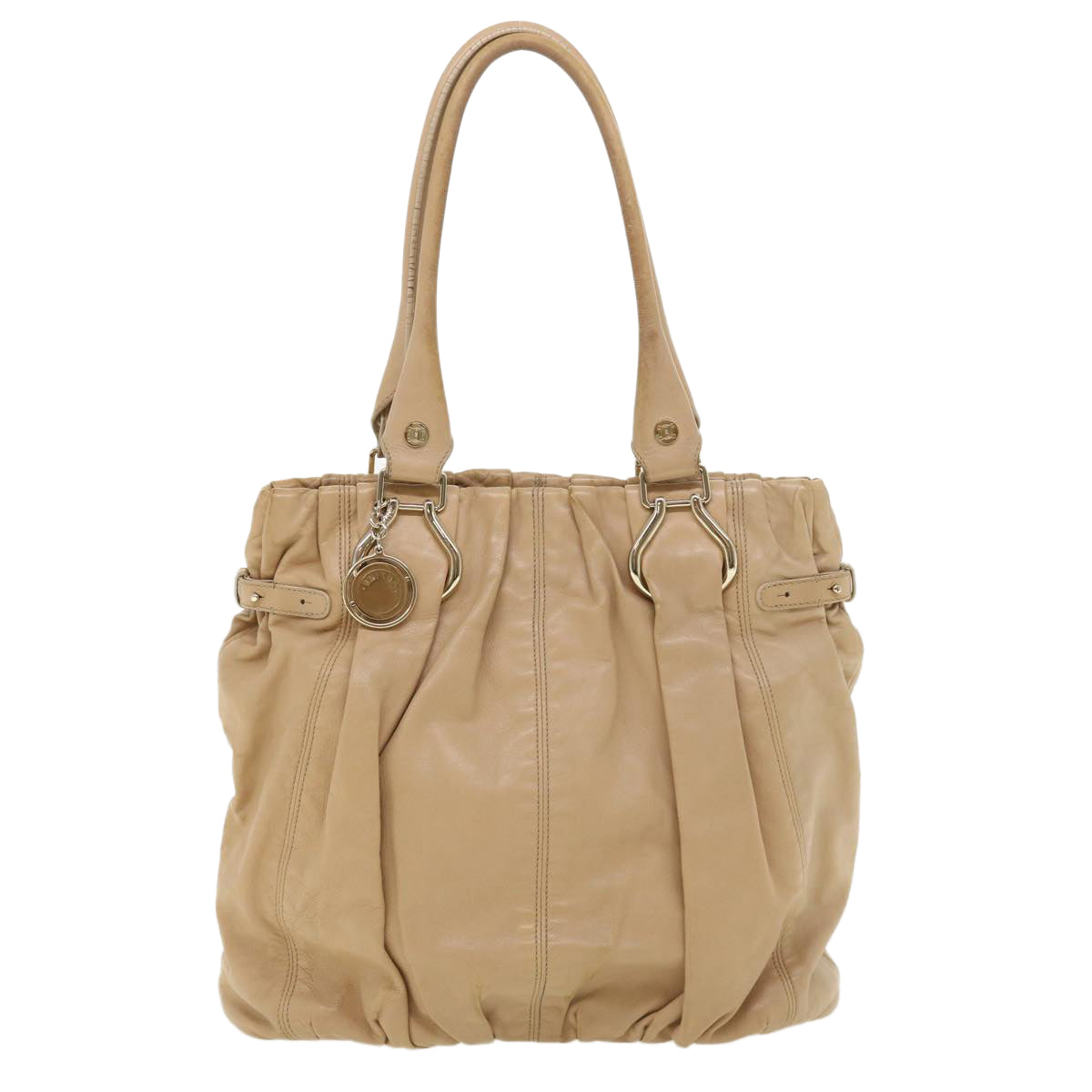 Celine Shoulder Bag Leather Beige ar8683