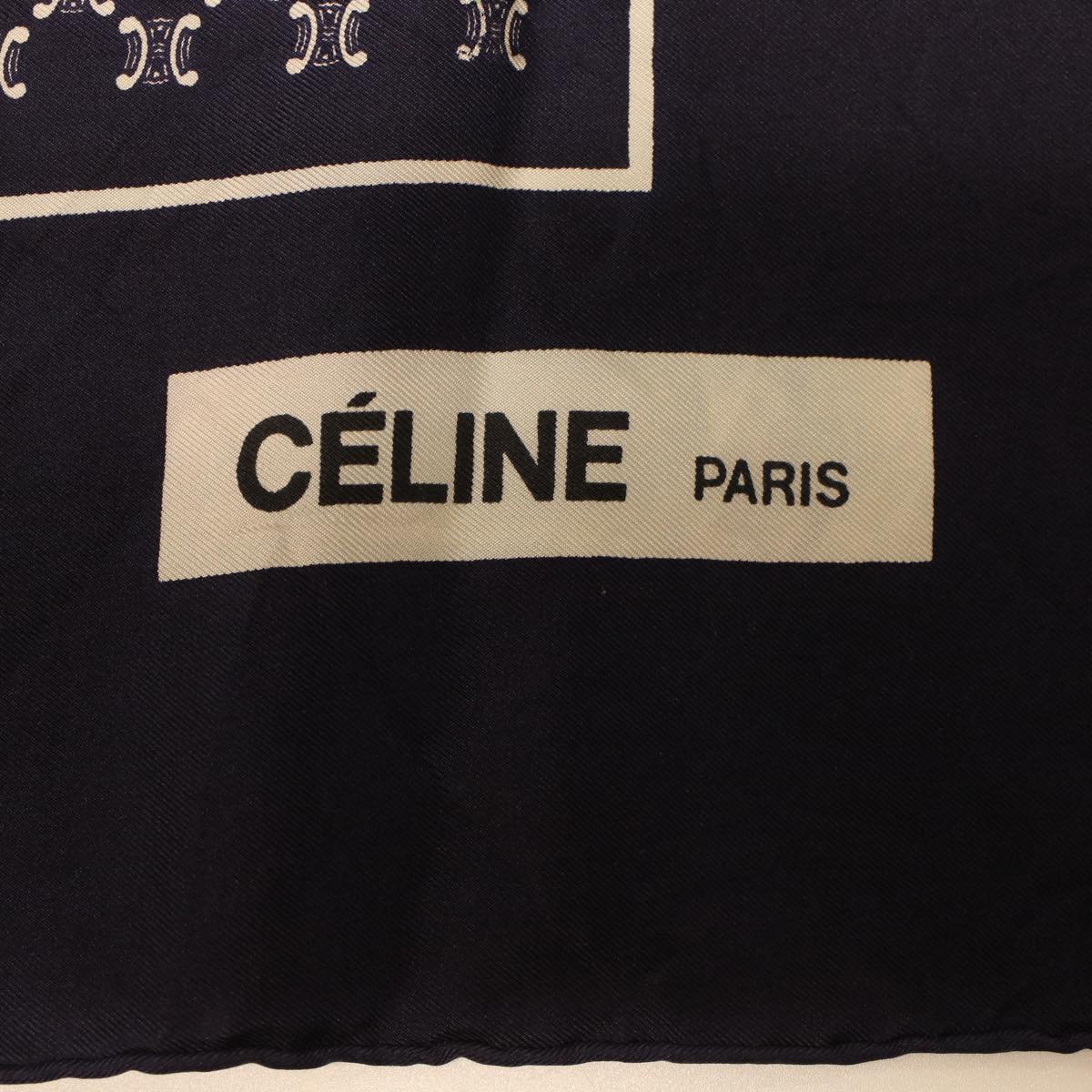 Celine Macadam Canvas Scarf Silk Navy Red ar9644