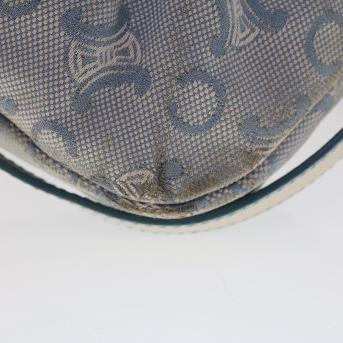 Celine C Macadam Canvas Shoulder Bag Leather Blue ar9834
