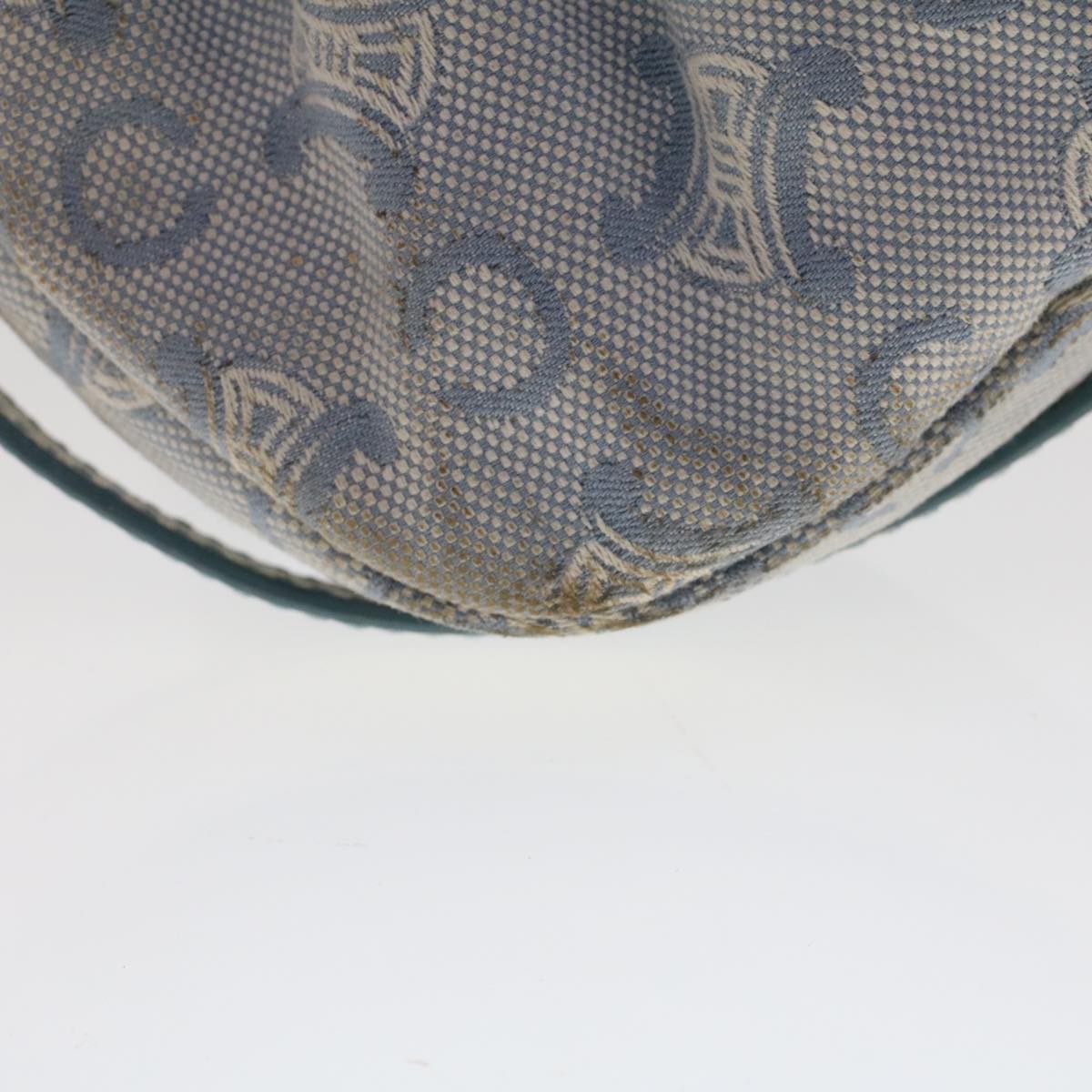Celine C Macadam Canvas Shoulder Bag Leather Blue ar9834