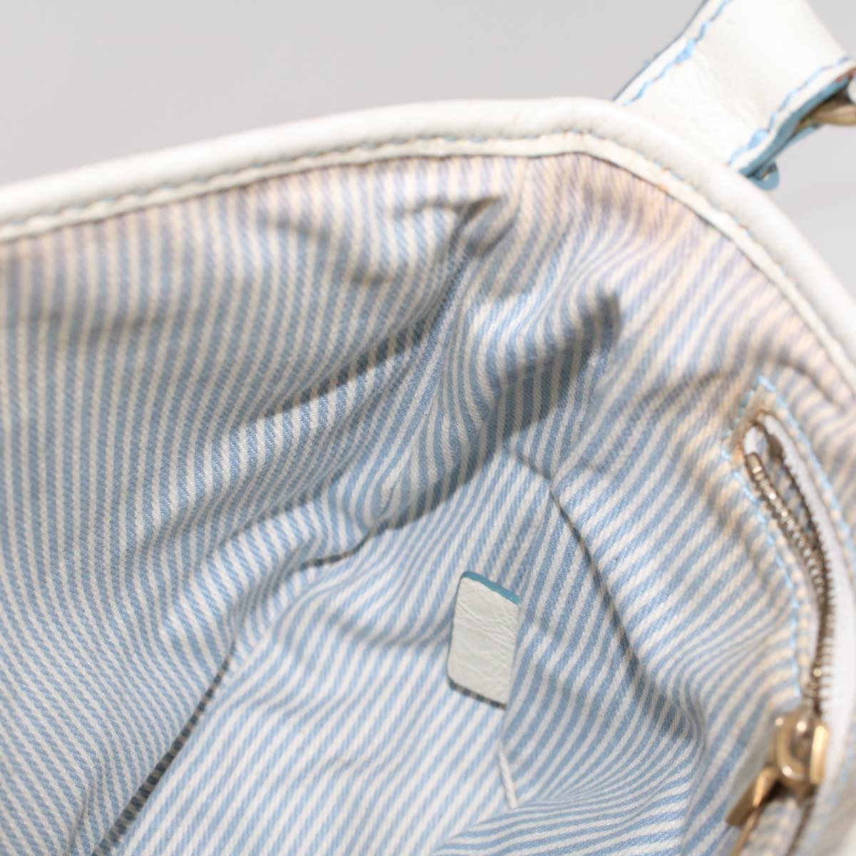 Celine C Macadam Canvas Shoulder Bag Leather Blue ar9834