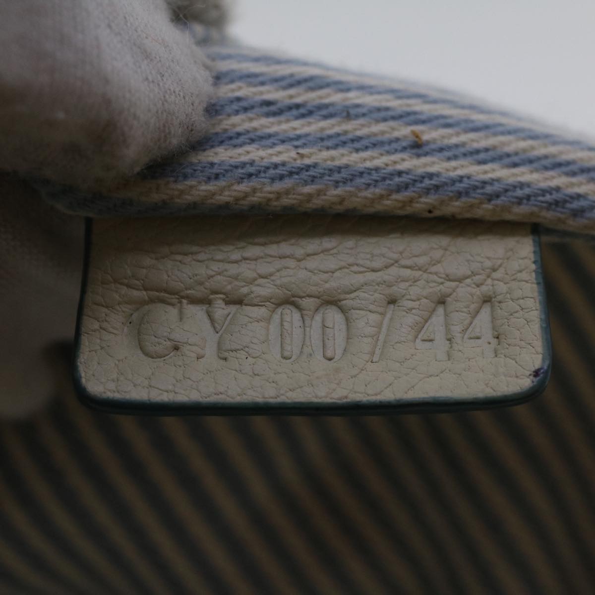 Celine C Macadam Canvas Shoulder Bag Leather Blue ar9834