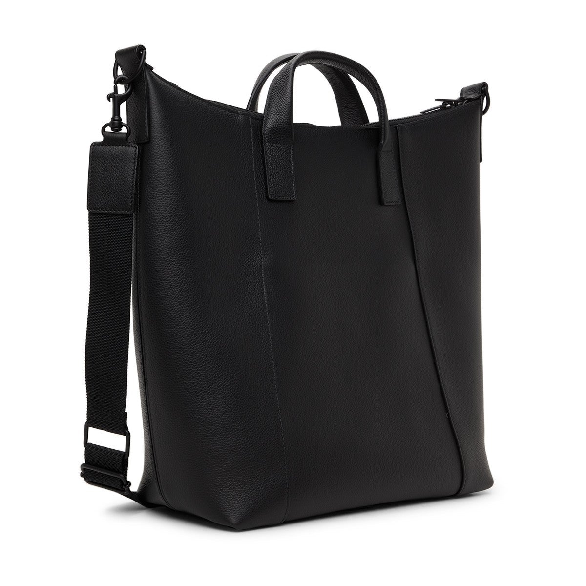 Balenciaga Hourglass Zip Tote Medium Black Grained Calf Leather 620318