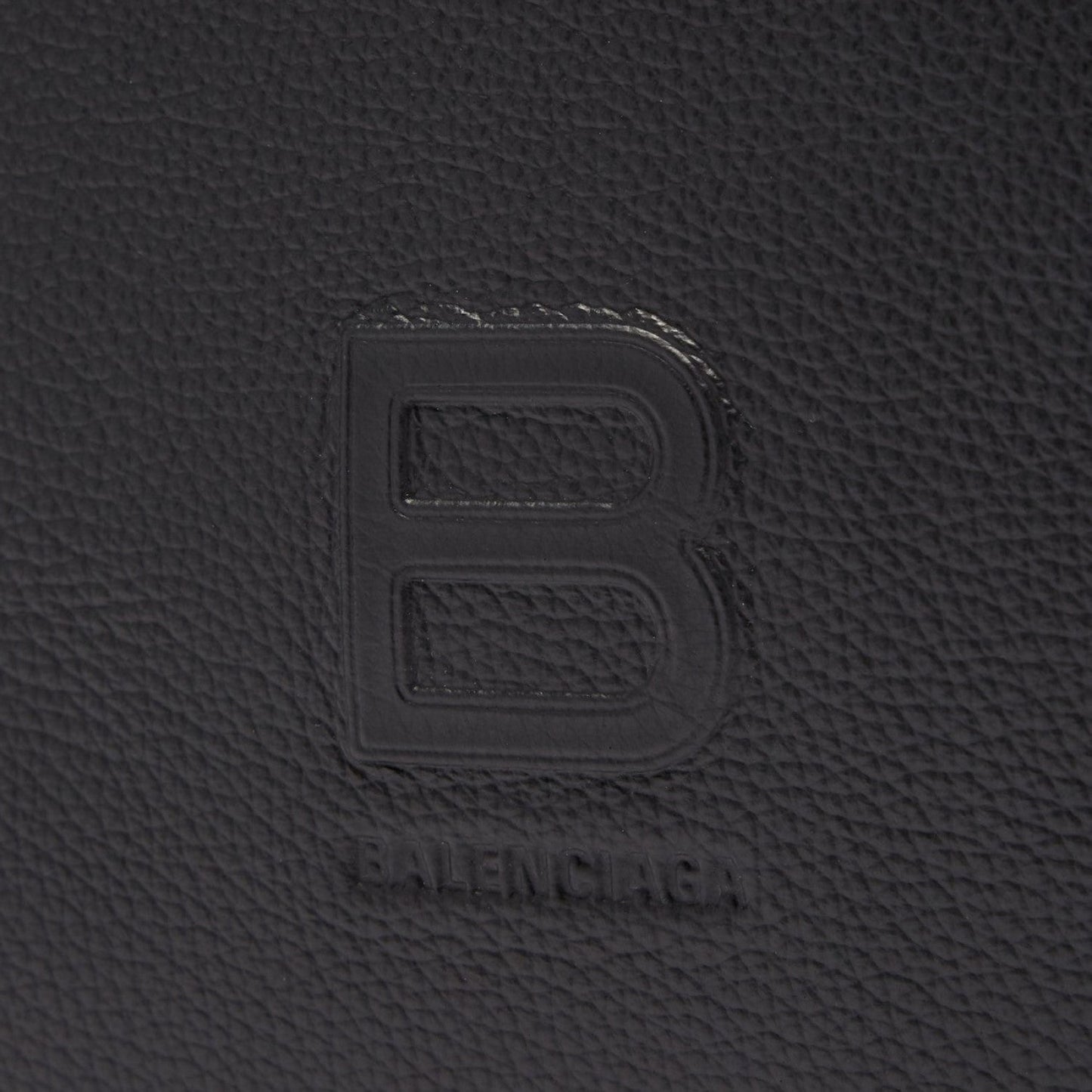 Balenciaga Hourglass Zip Tote Medium Black Grained Calf Leather 620318