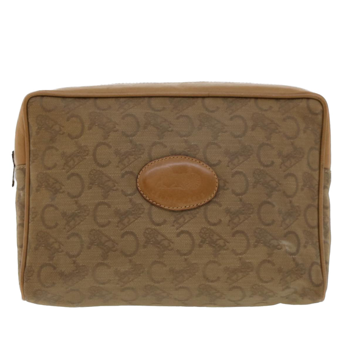 Celine C Macadam Canvas Clutch Bag Beige bs5459