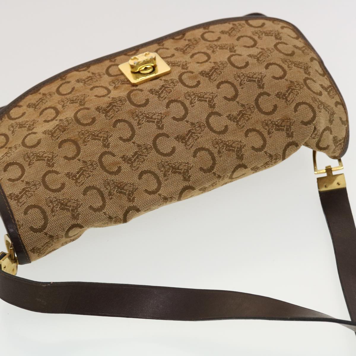 Celine C Macadam Canvas Clutch Shoulder Bag 2Set Beige Navy bs5756