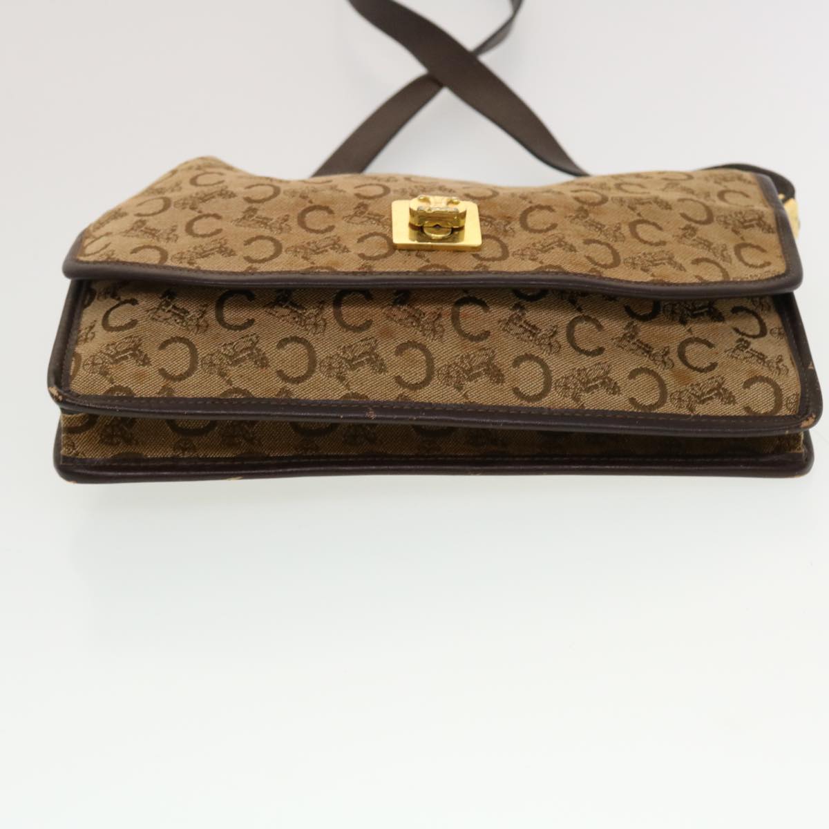 Celine C Macadam Canvas Clutch Shoulder Bag 2Set Beige Navy bs5756