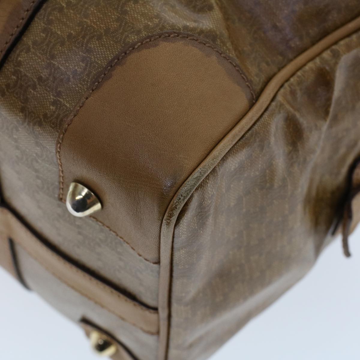 Celine Macadam Canvas Boston Bag Coated Canvas Brown bs6013