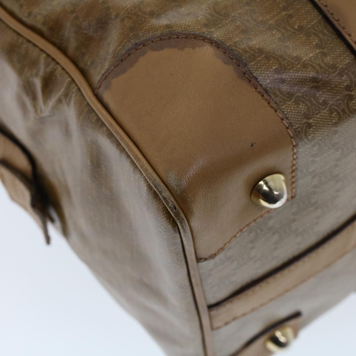 Celine Macadam Canvas Boston Bag Coated Canvas Brown bs6013