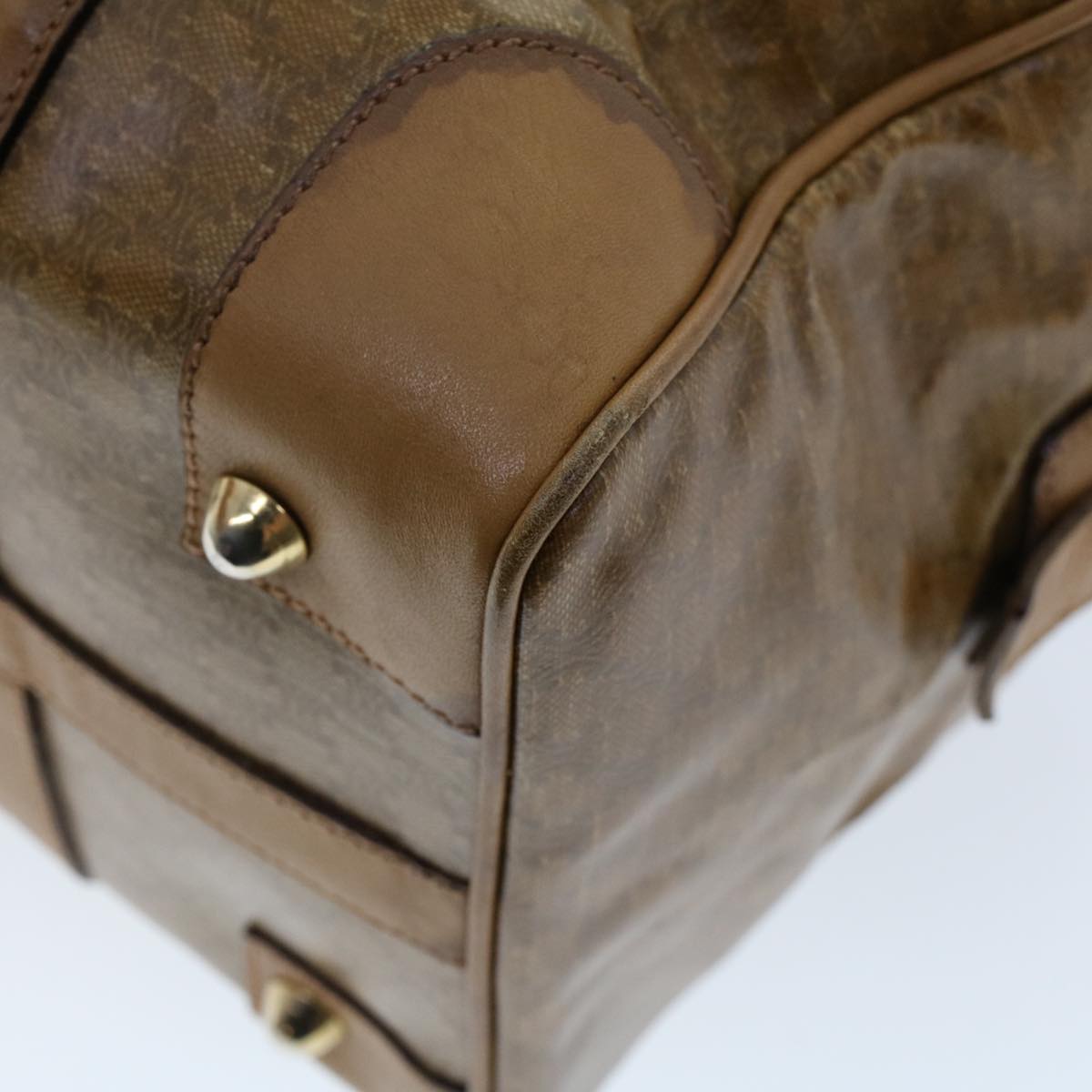 Celine Macadam Canvas Boston Bag Coated Canvas Brown bs6013