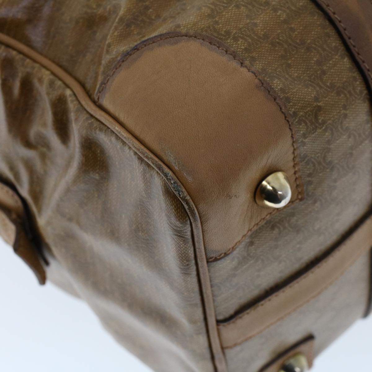 Celine Macadam Canvas Boston Bag Coated Canvas Brown bs6013