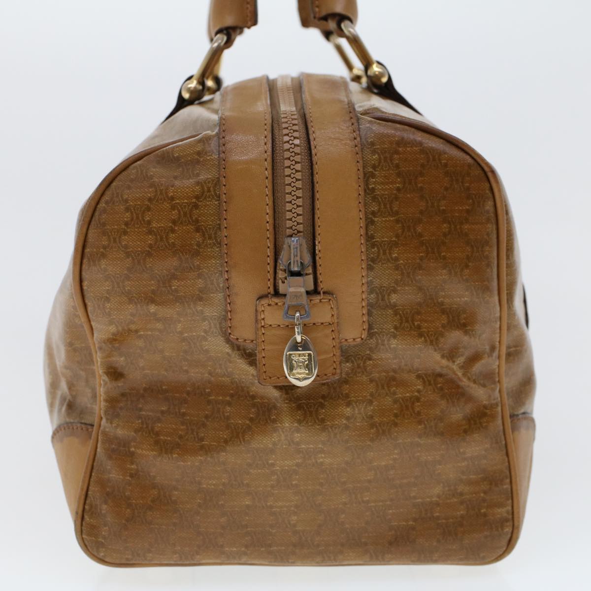 Celine Macadam Canvas Boston Bag Coated Canvas Brown bs6013