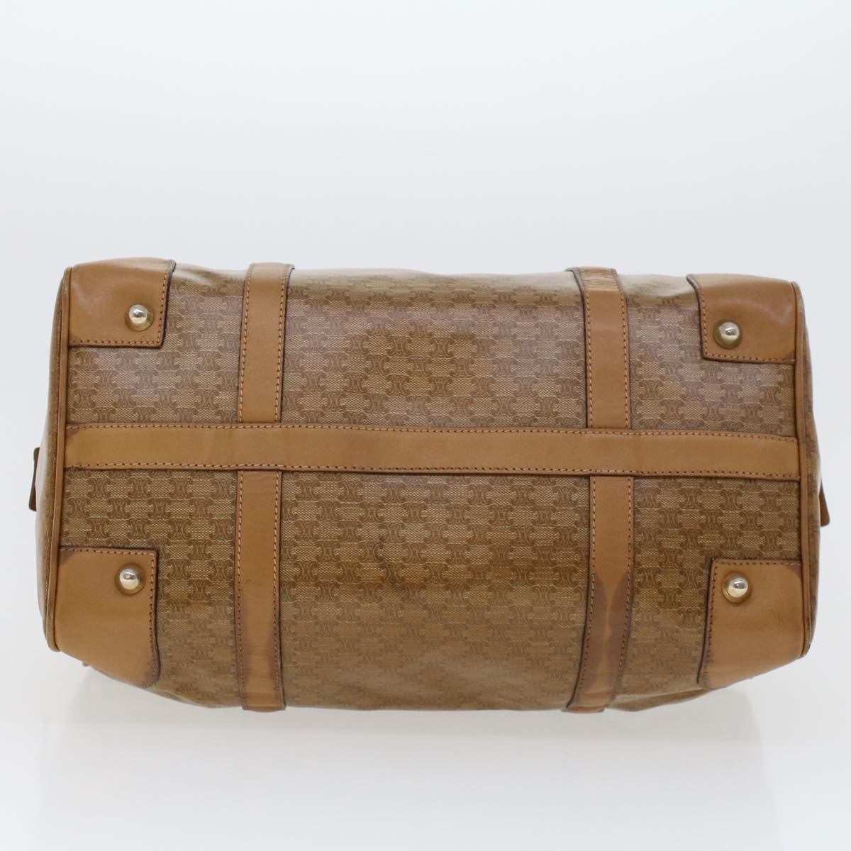 Celine Macadam Canvas Boston Bag Coated Canvas Brown bs6013