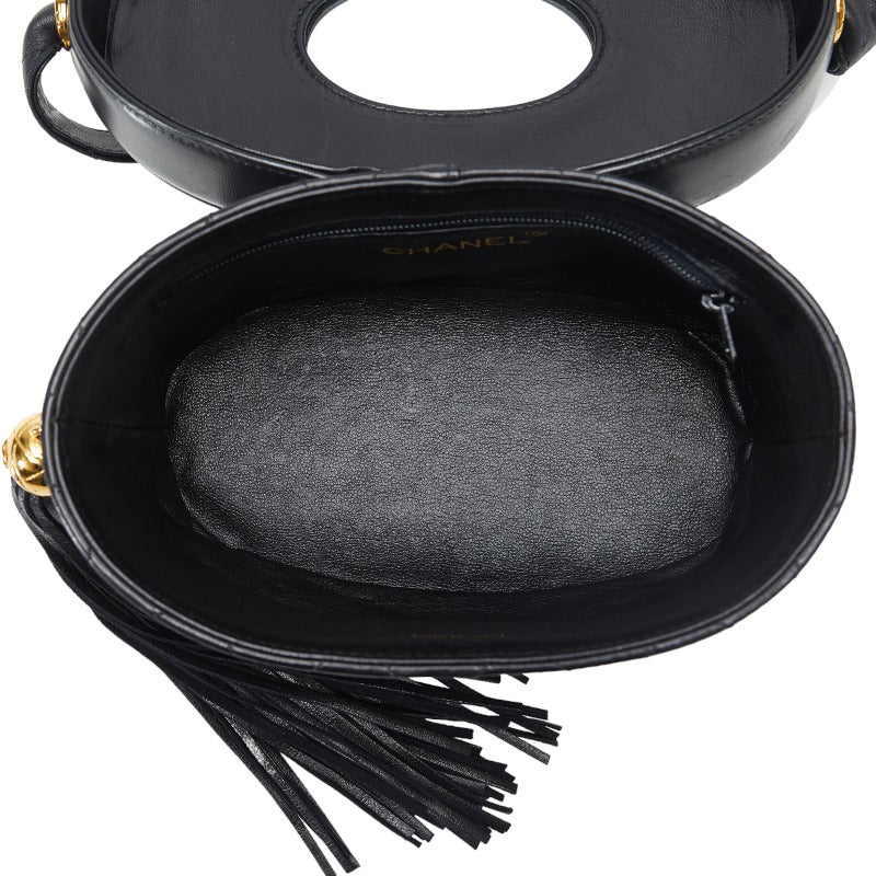Chanel Cocomark Tassel winged Shoulder Bag Black Leather Chanel