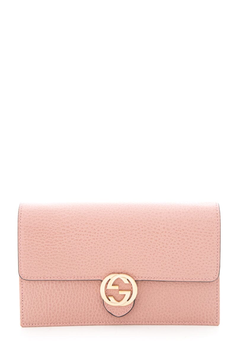 Gucci Pink Leather Interlocking G Cross-Body
