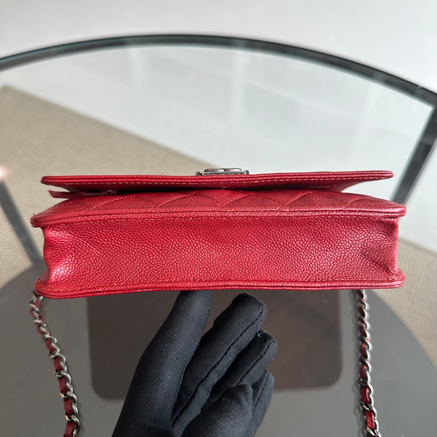 Caviar Boy WOC Wallet On Chain Red Silver Hardware Series 22