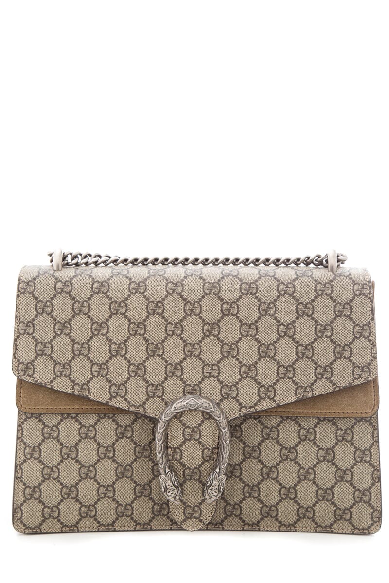 Gucci Dionysus Beige & Ebony GG Monogram Medium Handbag