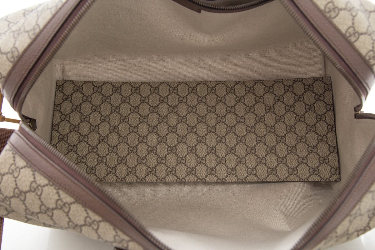 Gucci Brown Canvas Monogram Duffle Bag