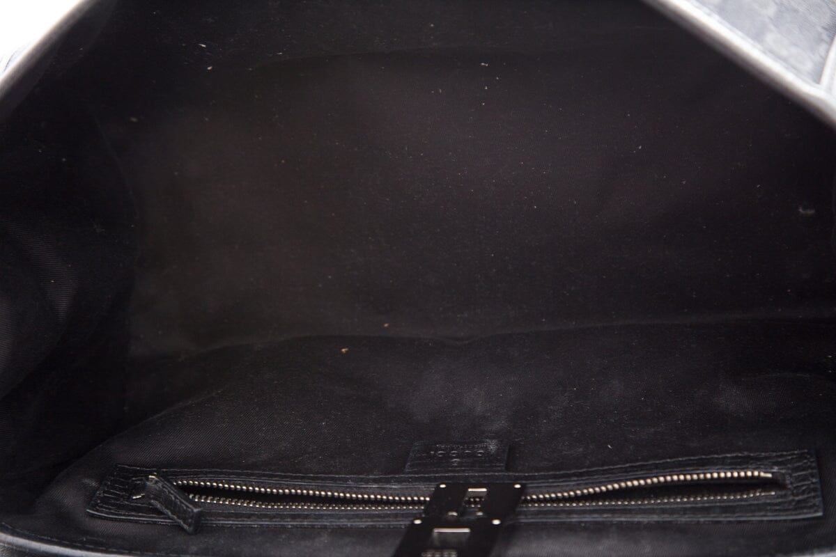 Gucci Black Monogram Bamboo Bullet Handbag