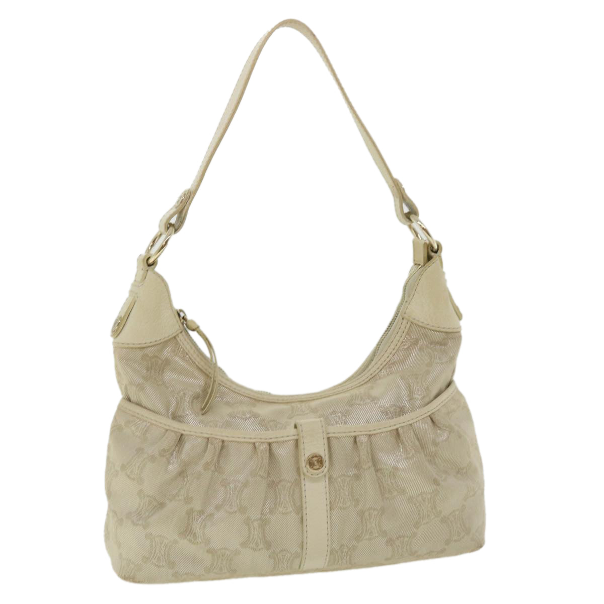 Celine Macadam Canvas Shoulder Bag Beige fm1927