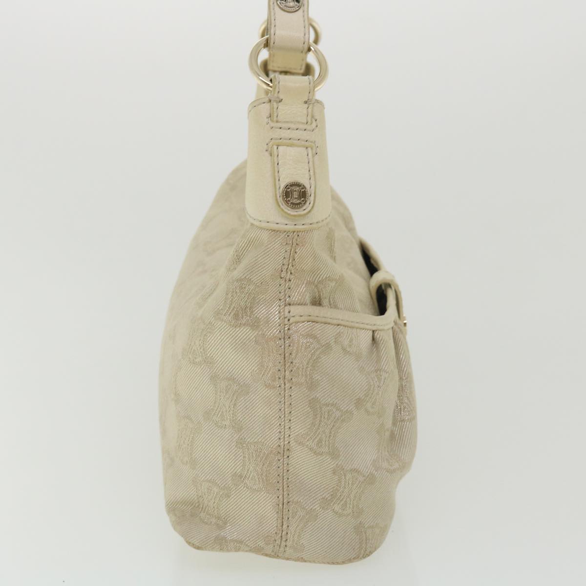 Celine Macadam Canvas Shoulder Bag Beige fm1927