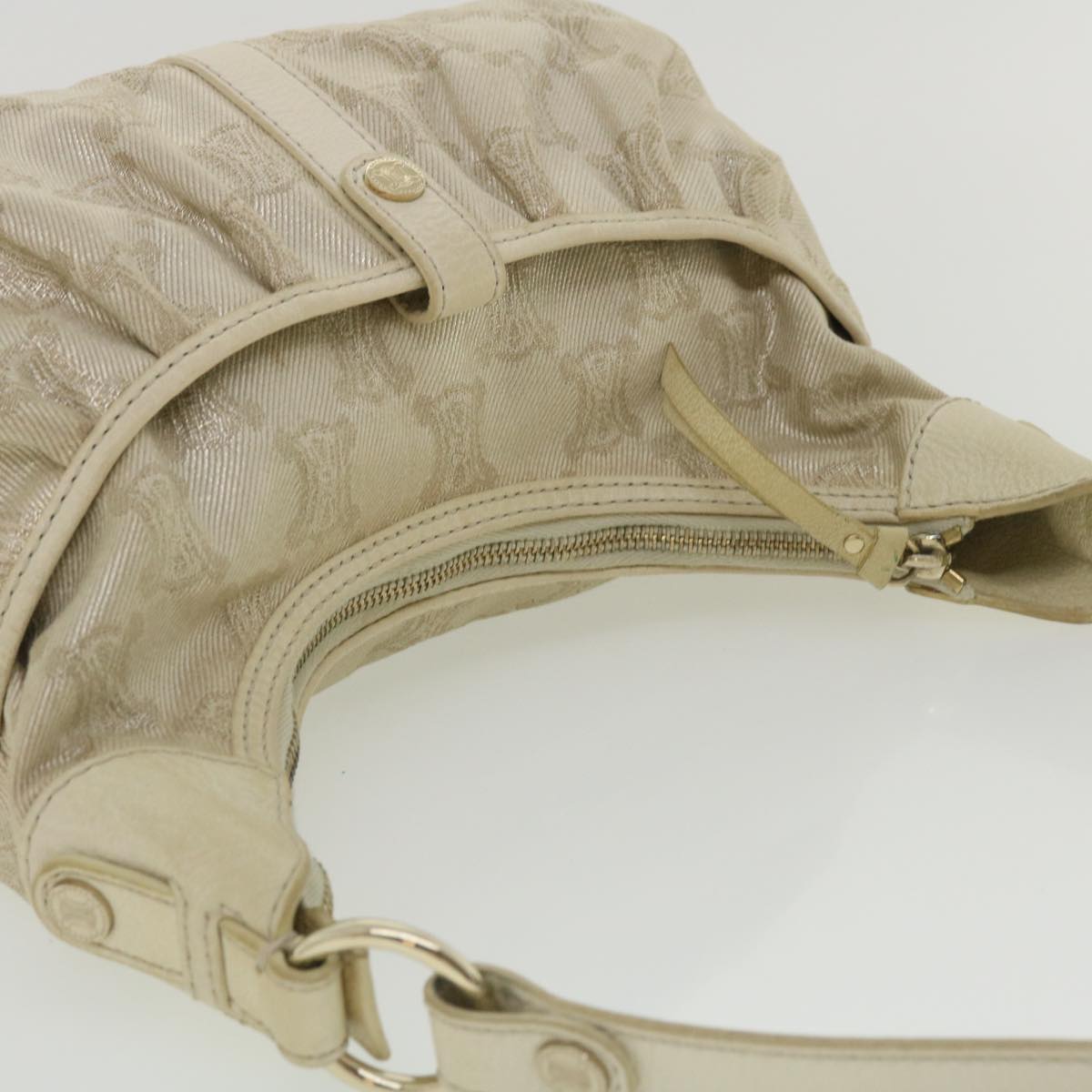 Celine Macadam Canvas Shoulder Bag Beige fm1927