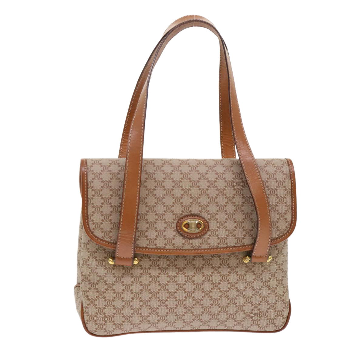 Celine Macadam Canvas Shoulder Bag Beige fm2486